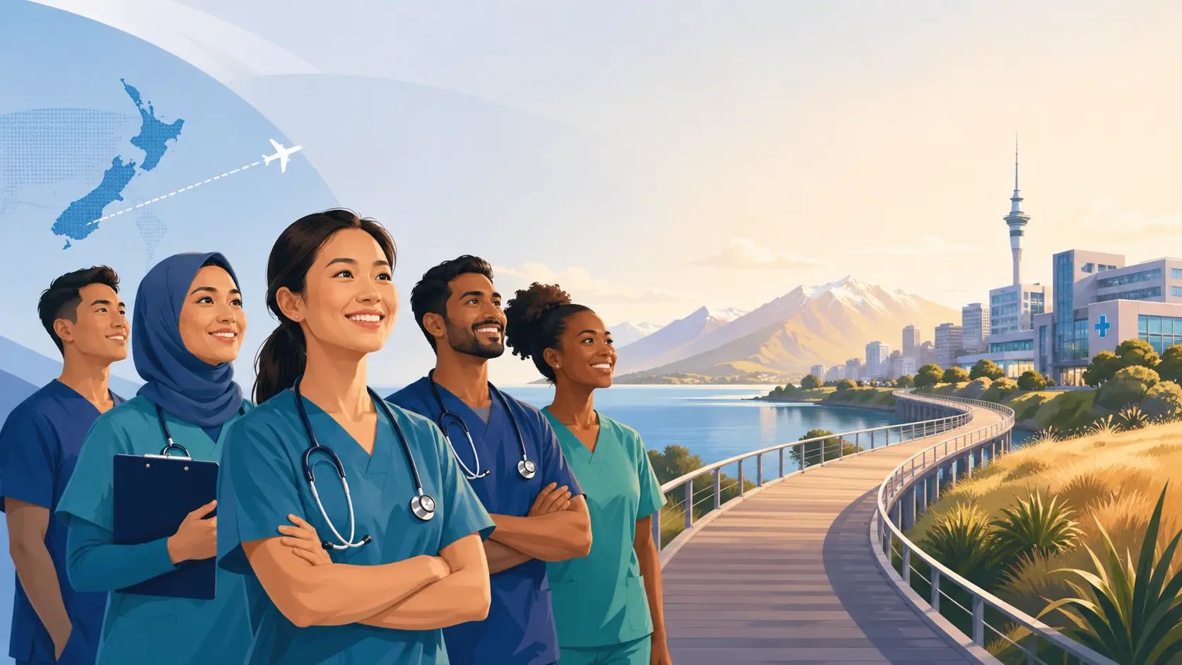 Internationally qualified nurses supporting one another as they prepare for nursing in New Zealand